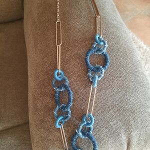Blue and Gold Chain Necklace